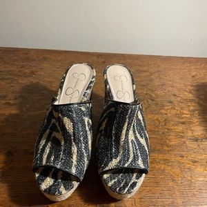Jessica Simpson zebra print women’s 8 1/2 wedges